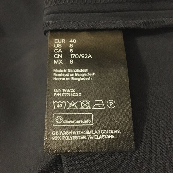 NWT H&M Dark Navy Blue Fit & Flare Pleated Cap Sleeve Dress - Picture 10 of 16